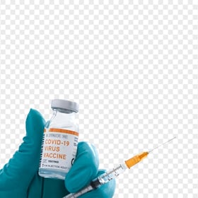 Coronavirus Covid19 Vaccine With Syringe Doctor Hand