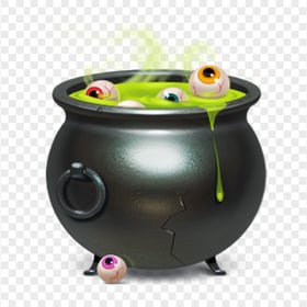 Halloween Cauldron Illustration Green Poison Liquid PNG