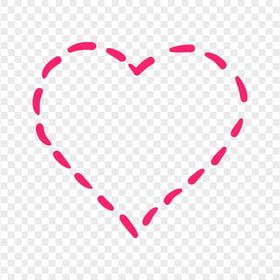 HD Pink Dotted Line Heart PNG