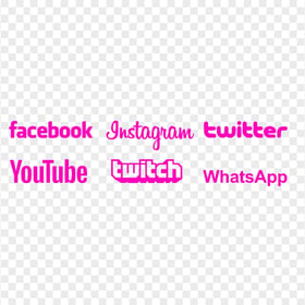 HD Social Media Pink Logos PNG