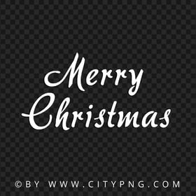 Merry Christmas White Typography Lettering Text HD PNG