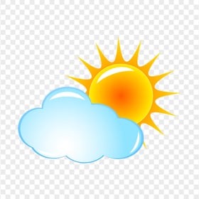 HD Cartoon Sun With Cloud Weather Icon PNG