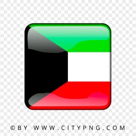 Kuwait Square Glossy Flag Icon HD PNG