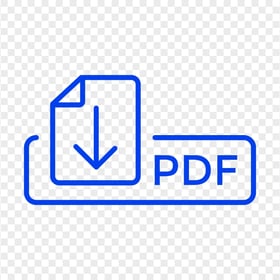 PDF Download Blue Outline Button Icon Logo HD PNG