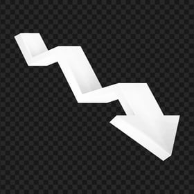 HD White Down 3D Arrow PNG