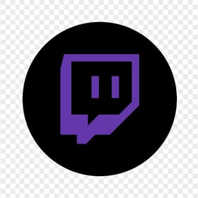 HD Twitch Black & Purple Round Icon Transparent Background PNG