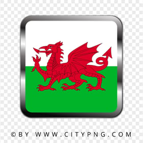 HD Wales Square Metal Framed Flag Icon PNG