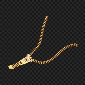 Gold Open Zipper PNG