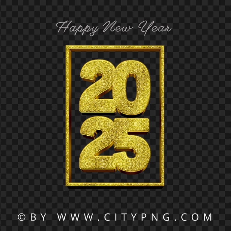 2025 Happy New Year Glitter Effect Creative Design Citypng