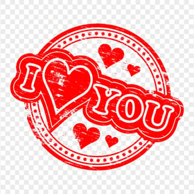 I Love You Red Stamp Valentine Transparent PNG