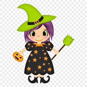 HD Halloween Cartoon Clipart Chibi Witch Character PNG