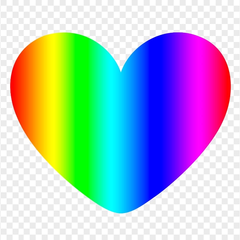 HD Gradient Rainbow Multicolor Heart PNG