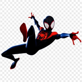 HD Funny Black & Red Cartoon Spider Man Character Jumping  PNG