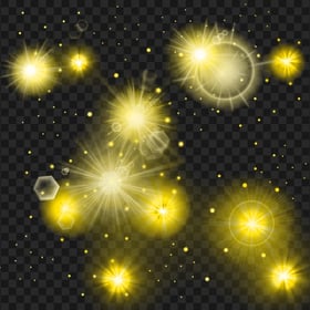 HD Yellow Sparkle Stars Effect PNG