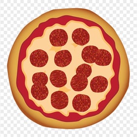 Cartoon Round Salami Pizza Transparent PNG