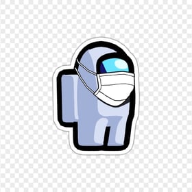 HD White Among Us Character Covid Surgical Mask Stickers PNG