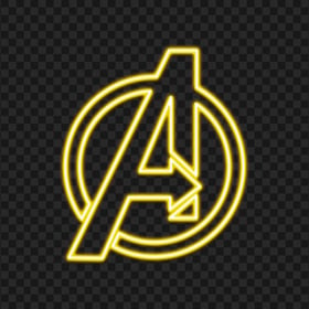 Yellow Avengers Neon Logo HD PNG