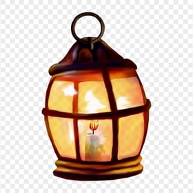 HD Oil Painting Light Lantern Lamp Transparent PNG