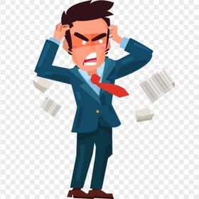 Pain Headache Standing Businessman Cartoon Sick