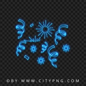 Blue Glowing Doodle Confetti PNG