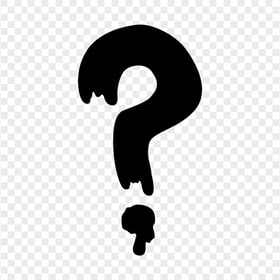 Question Mark Black Liquid Dripping Down Icon PNG