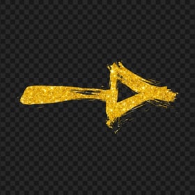 Gold Glitter Arrow Brush Stroke Effect Point Right