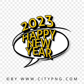 2023 Happy New Year Comic Pop Art PNG Image