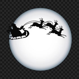 Santa Claus's Reindeers Moon Silhouette HD PNG