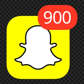 Snapchat Square App Icon With 900 Notifications PNG