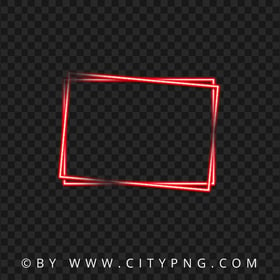 HD Neon Red Double Frame Transparent PNG