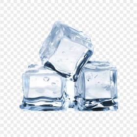Three Real Ice Cubes Food PNG