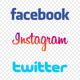 HD Facebook Instagram Twitter Vertical Logos PNG