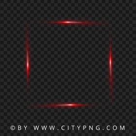 Glare Glowing Light Neon Square Red Frame PNG Image