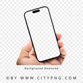 Apple iPhone 15 In Hand Mockup HD Transparent Background