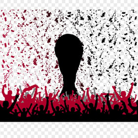 HD Fans Silhouette With World Cup Trophy PNG