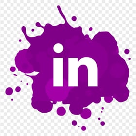 HD Purple Linkedin Paint Splash Icon Transparent PNG
