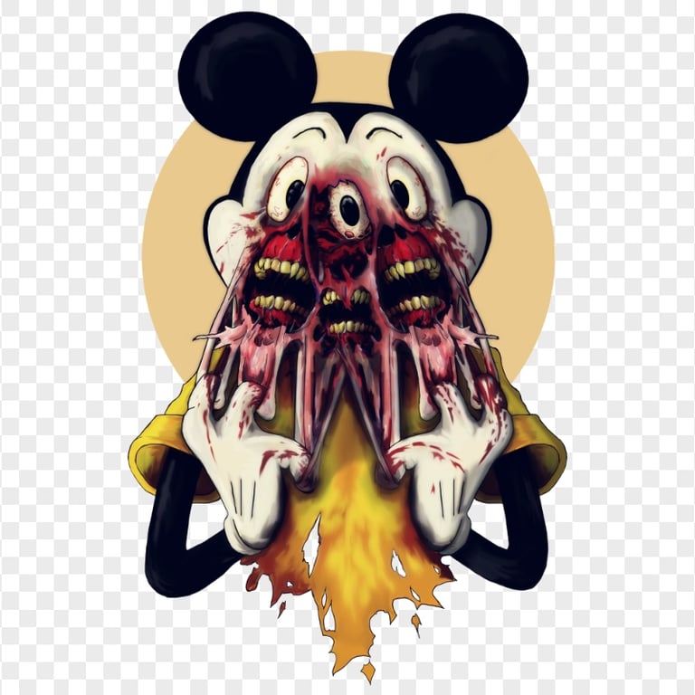 Mickey Mouse Halloween Monster Face HD PNG