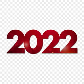 HD New Year 2022 Red Text Transparent PNG