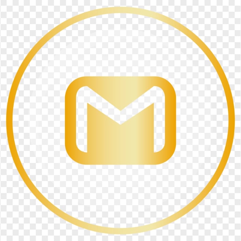 Golden Round Gmail Clipart Icon Logo