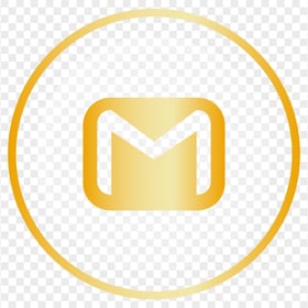 Golden Round Gmail Clipart Icon Logo