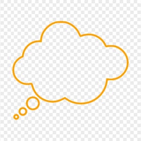 HD Orange Outline Thinking Speech Cloud PNG