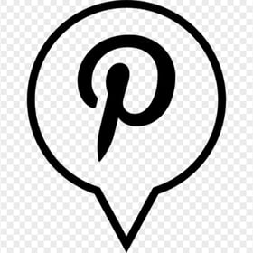 Outline Black Pin Pinterest Icon