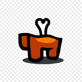 HD Crewmate Among Us Orange Character Bone PNG