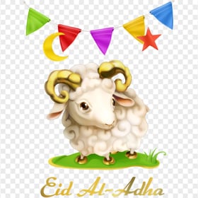 Happy Eid Al Adha Cartoon Illustration