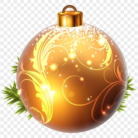 Gold Sparkle Christmas Ornament Ball Illustration