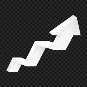 HD 3D White Increase Development  Growth Arrow Up Right PNG