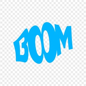 HD Blue Boom Word Text PNG