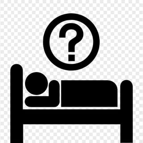 Sleeping Man With Question Mark Black Icon PNG