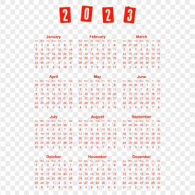 2023 Calendar Red Colour Image PNG