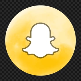 HD Yellow Circle Round Watercolor Style Snapchat Icon PNG Image